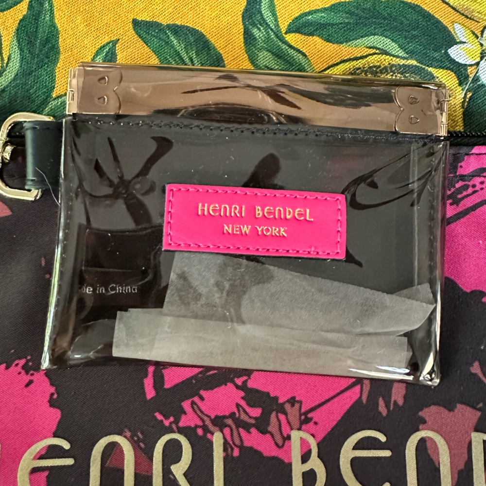 NWT Henri Bendel NY Camo Print Nylon Satin Tote Wristlet & Coin Purse Set Mint - Picture 3 of 8